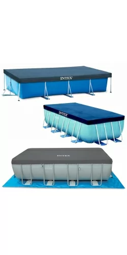 Bâche de protection pour piscine Intex tubulaire rectangulaire