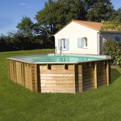 Piscine hors sol bois rectangulaire 6,2 x 4,2 x 1,33 m EVORA : TRIGANO Store