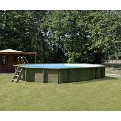 Piscine bois Safran 6,37 x 4,12 x h1,33m Piscine bois Safran 6,37 x 4,12 x h1,33m