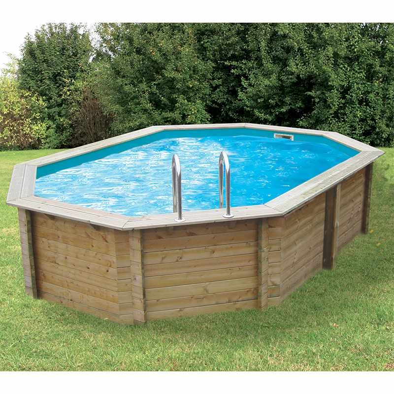 Piscine bois Sunwater 490 x 300 x h120 Ubbink Octogonale