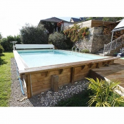 Piscine en bois rectangulaire Ubbink Sunwater 3,50 x 2,00 x 0,71 m