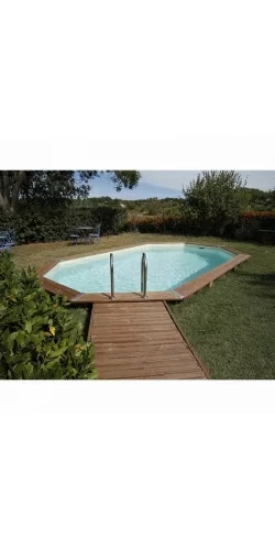 Piscine bois octogonale Ocea 5,50 x 3,55 x h1,20m