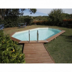 Piscine bois octogonale Ocea 5,50 x 3,55 x h1,20m