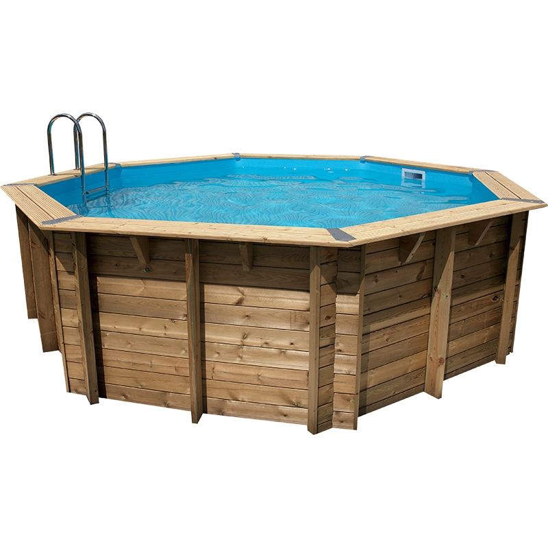 Piscine Bois Ocea 430 X H120m De Marque Ubbink Coloris Du Liner Bleu