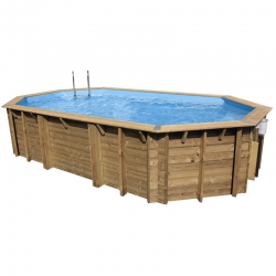 Piscine bois Ouessant UBBINK, octogonale L.4.9 x l.3 x H.1.2 m