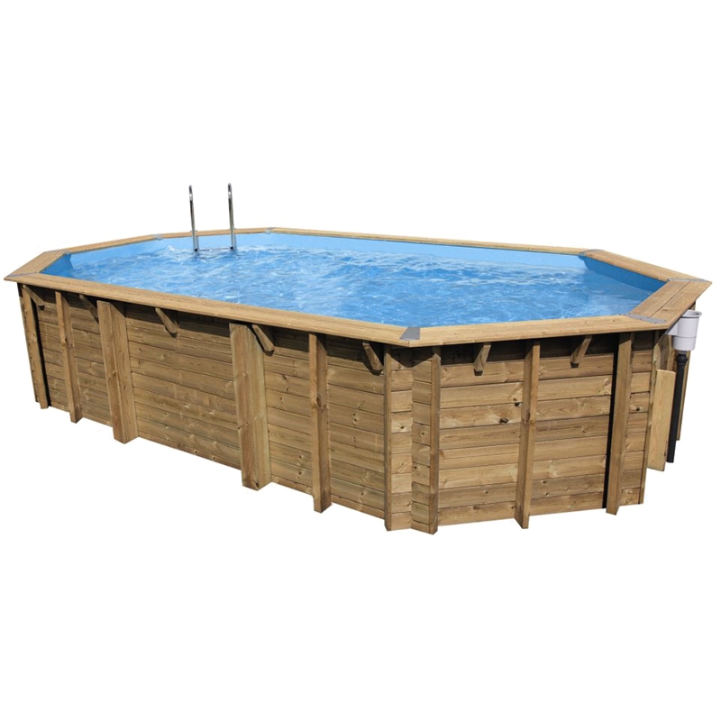 Piscine Bois Lagon 640 X 400 X H130m Coloris Du Liner Bleu