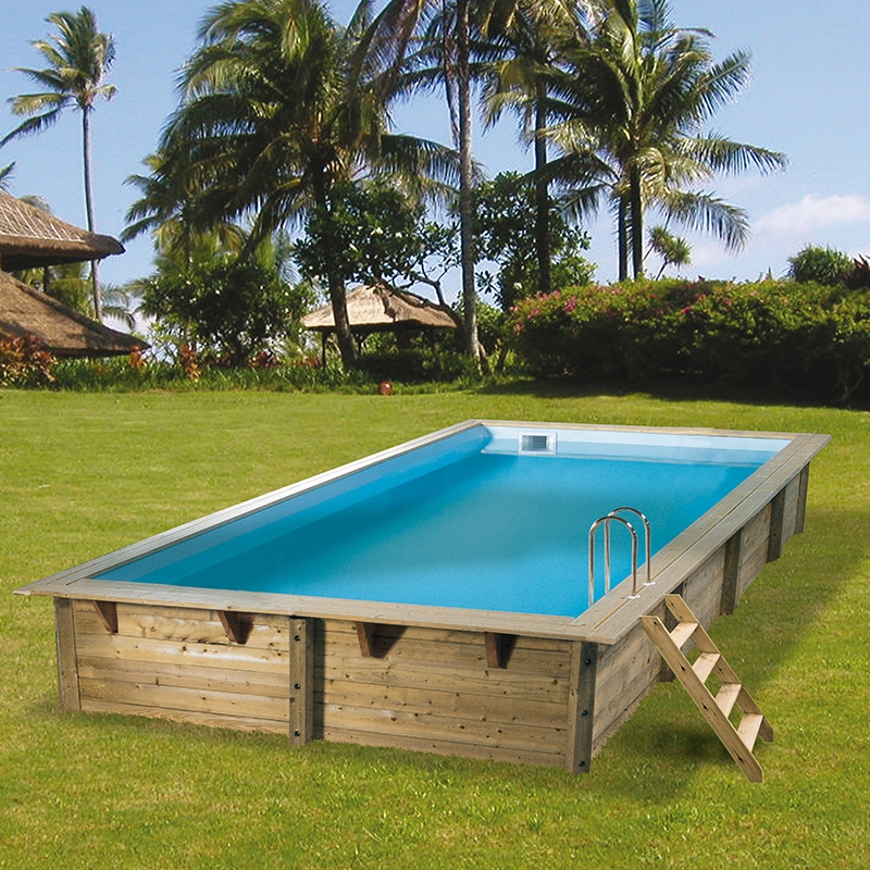 Piscine rectangulaire avec cadre en métal de 150 x 150 cm, piscine  familiale carrée d'extérieur avec bouchon de vidange et trou de vidange  pour