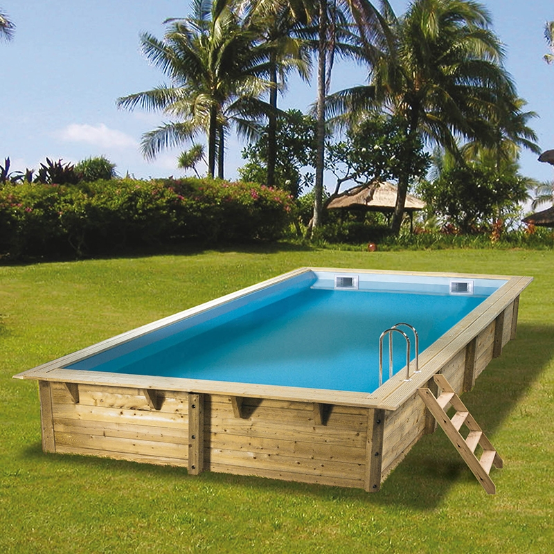 Habitat et Jardin Piscine hors sol bois 6.2 x 3 x 1.3 m au meilleur prix  sur