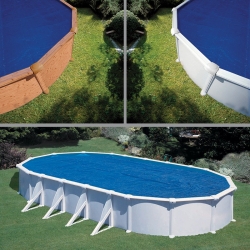 Piscine hors sol acier aspect bois 730x375x132 avec renforts - Pisc