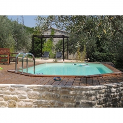 Piscine bois Azura 7,50 x 4.00 m - H. 1,30 m - liner bleu