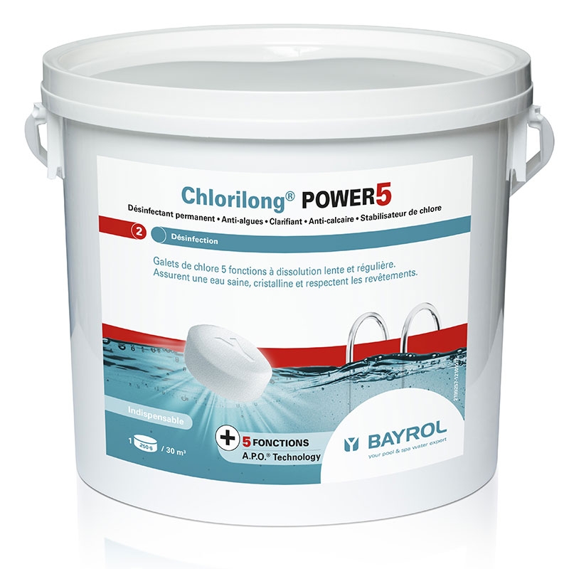 Chlorilong Power 5 Bayrol - chlore lent multiactions