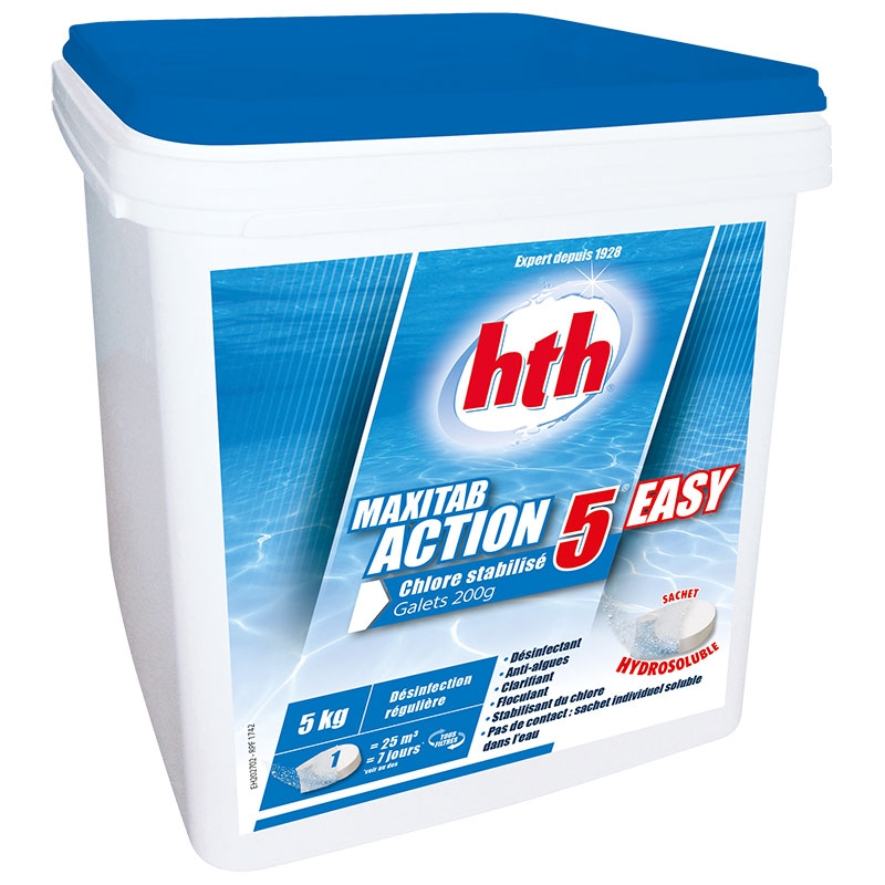 HTH Maxitab action 5 Easy - chlore lent multiactions 5 kg HTH Maxitab action 5 Easy - chlore lent multiactions 5 kg