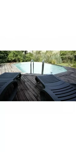 Piscine bois octogonale 6,10 x 4,00 x h1,30m