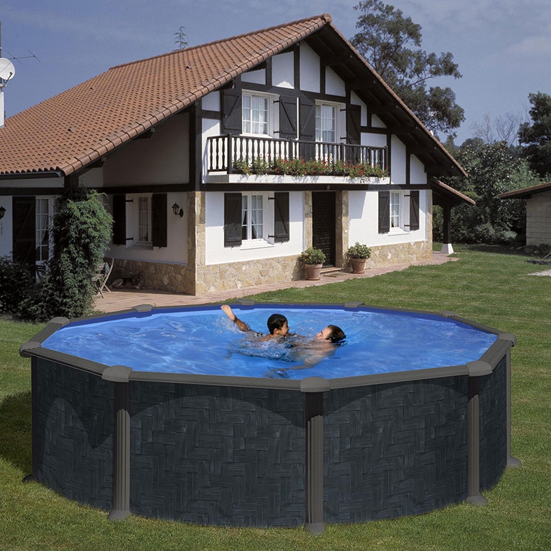 Piscine acier Gré Rattan ronde Piscine acier Gré Rattan ronde