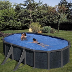 Piscine acier Gré Rattan ovale