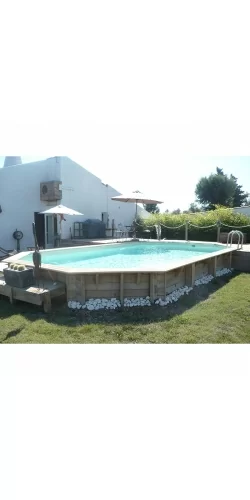 Piscine bois octogonale 8,20 x 4,00 x h1,30m