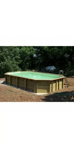 Piscine bois ovale 8,60 x 4,70 x h1,30m