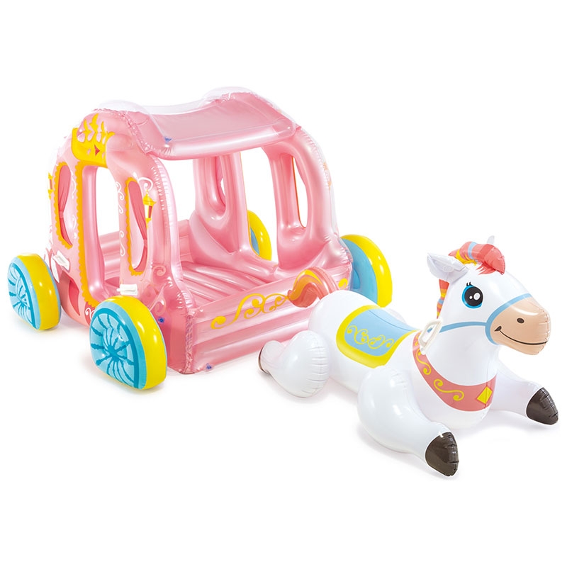 Carrosse de princesse et cheval blanc Carrosse de princesse et cheval blanc