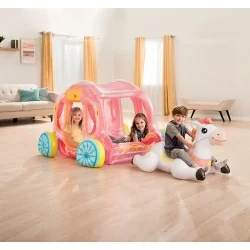 Carrosse de princesse et cheval blanc gonflable