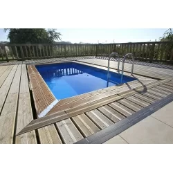 Piscine bois rectangulaire Azura 4,50 x 2,50 x h1,26m Piscine bois rectangulaire Azura 4,50 x 2,50 x h1,26m