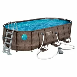 Piscine Bestway Ovale Power Steel Swim Vista 5,49 x 2,74 h1,22m Piscine Bestway Ovale Power Steel Swim Vista 5,49 x 2,74 h1,22m