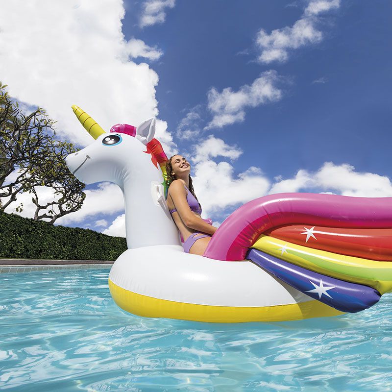 Intex Bouée Licorne à Chevaucher – Flotteur Géant Pour Enfants 6-10 Ans – Piscine, Plage, Été