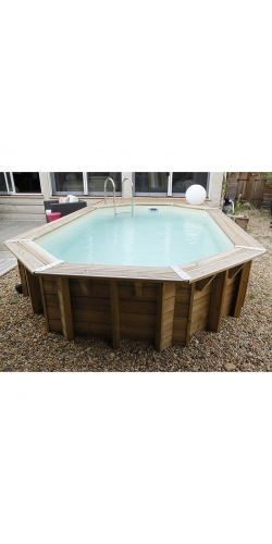 Piscine bois Lagon octogonale 6,10 x 4,00 x h1,20m
