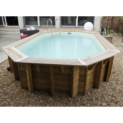 Piscine bois Lagon octogonale 6,10 x 4,00 x h1,20m