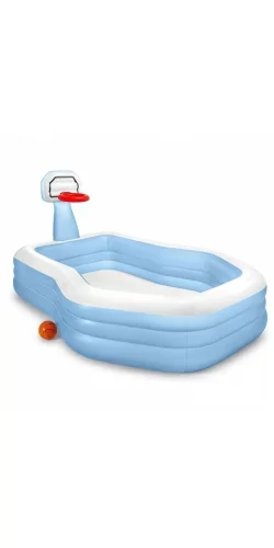 Aire de jeux piscine avec panier de basket