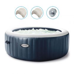 Spa gonflable Intex Purespa Blue Navy bulles luxe 4 places