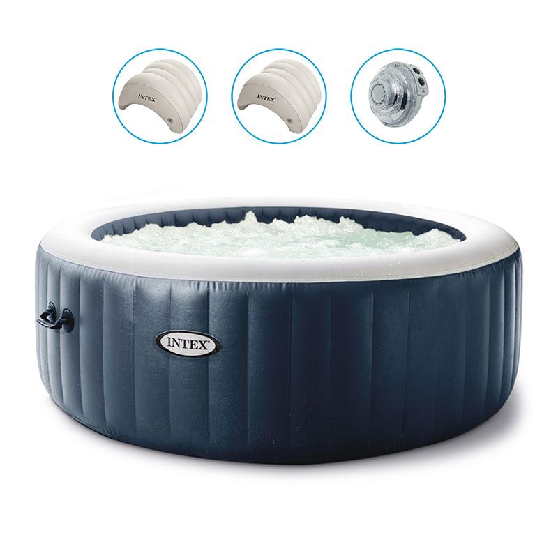 Spa Intex 6 places gonflable Pure Spa Blue Navy Luxe LED