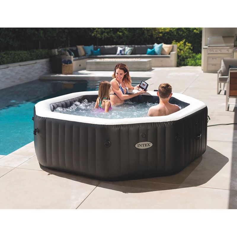 Spa jet et bulles Intex Pure Spa Carbone 4 places octogonal
