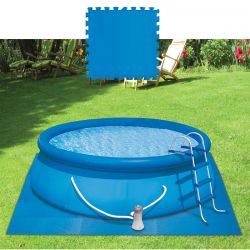 Lot de 12 dalles de protection de sol en mousse 50,8 x 50,8 cm effet bois  pour piscine et spa - Bestway