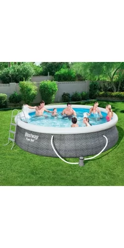 Piscine autoportante Bestway Fast Set Rotin ronde 4,57 x h1,07m