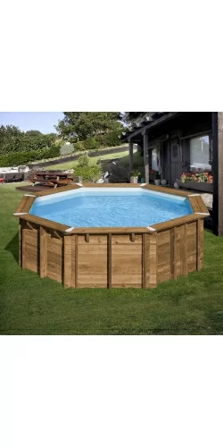 Piscine bois octogonale Ananas 4,28 x h1,17m