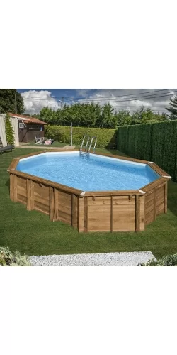 Piscine bois octogonale Avocado 6,56 x 4,56 x h1,31m