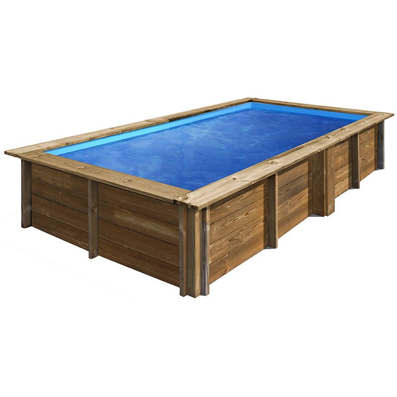 Bâche à bulles luxe SolGuard pour piscine bois octogonale Sunbay