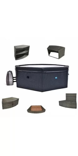 Spa semi-rigide NetSpa Octopus 4-6 places avec mobilier