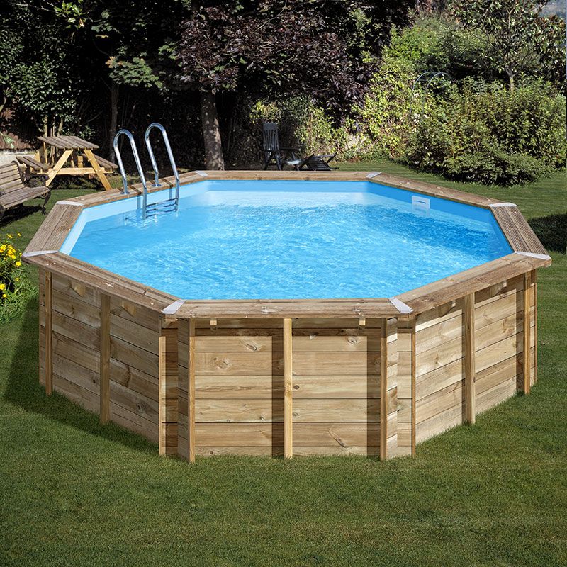 Piscine bois Sao Paulo - 6.57 x 4.07 x 1.20 m - Bâche à bulles 180 µ - Bâche  hiver 280 g/m² 