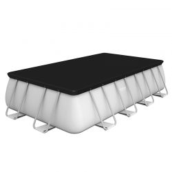 Piscine tubulaire rectangulaire 4,88 x 2,44 x 1,22 m aspect résine tressée  POWER STEEL de Bestway : TRIGANO Store