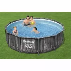Piscine Bestway Ronde Steel Pro Max Decor Bois 3,66 x h1,00m