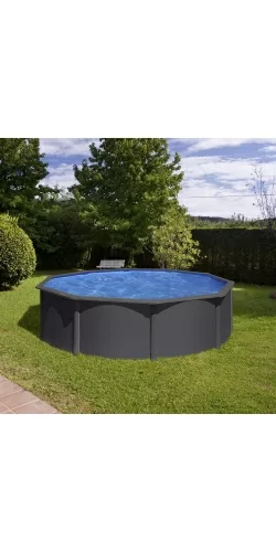 Piscine acier Gre aspect gris anthracite Louko ronde