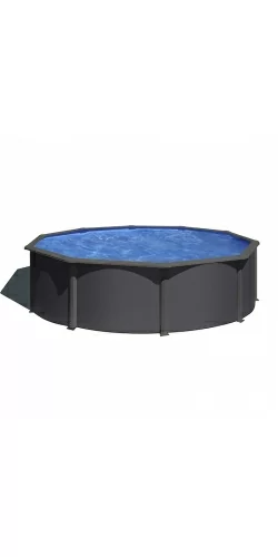 Piscine acier Gre aspect gris anthracite Louko ronde