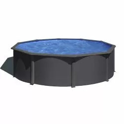 Piscine acier Gre aspect gris anthracite Louko ronde