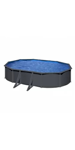 Piscine acier Gre aspect gris anthracite Louko ovale