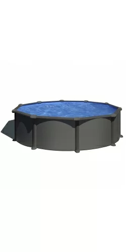 Piscine acier Gre aspect gris anthracite Juni ronde