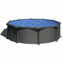 Piscine acier Gre aspect gris anthracite Juni ronde