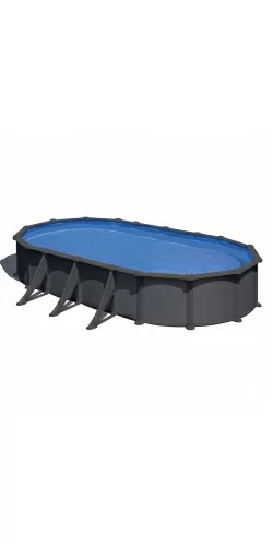 Piscine acier Gre aspect gris anthracite Juni ovale