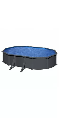 Piscine acier Gre aspect gris anthracite Juni ovale
