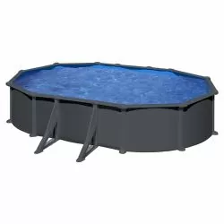 Piscine acier Gre aspect gris anthracite Juni ovale